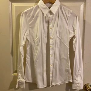 Banana republic white fitted button down shirt